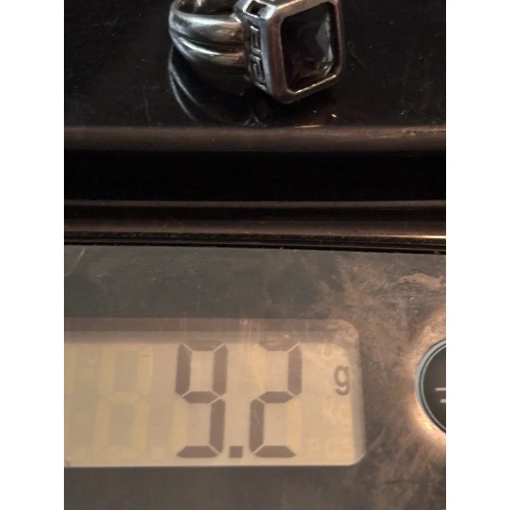 Vintage 925 Sterling Silver Smoky Quartz Mens Ring Size 7